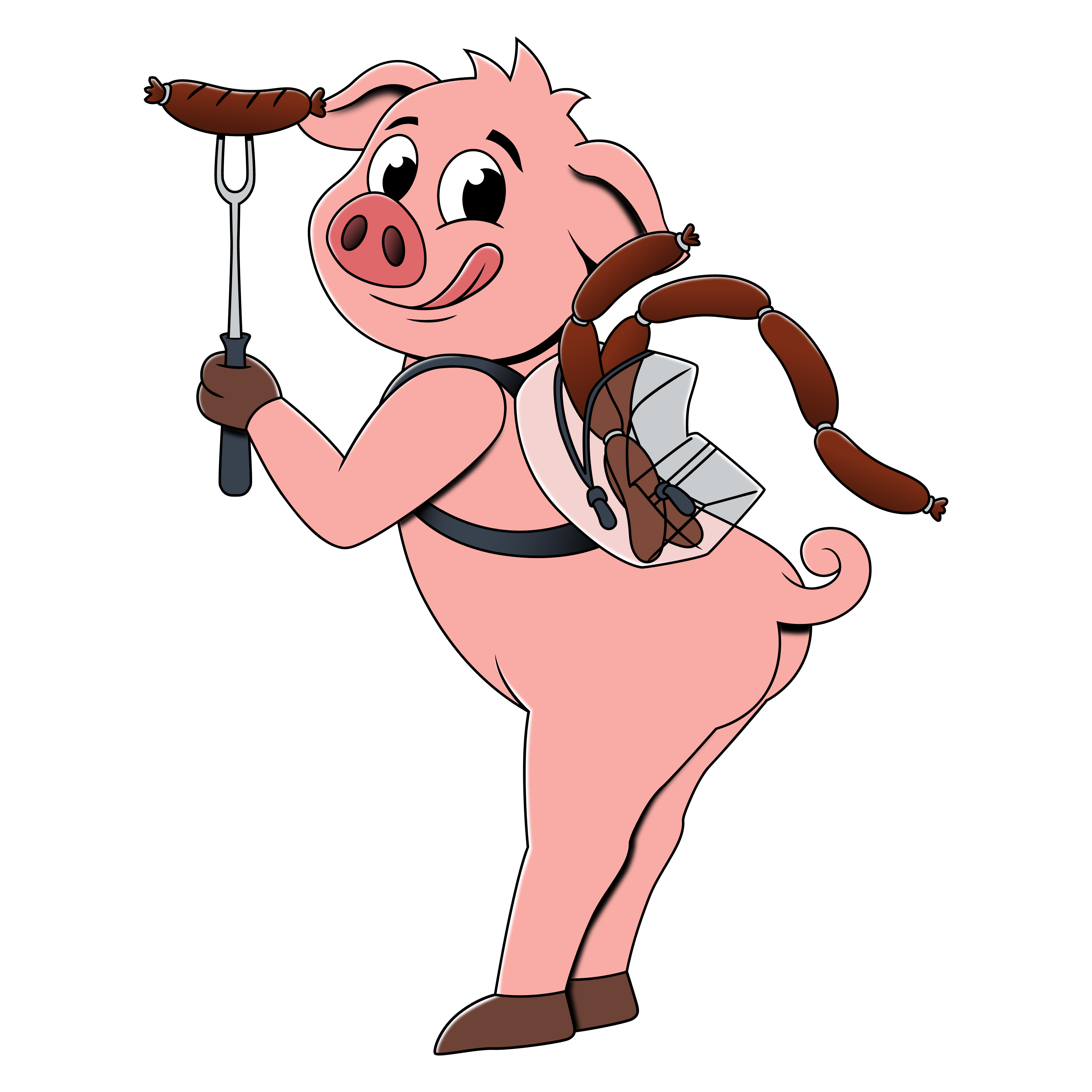 Piggy Backs grilling pig sticker